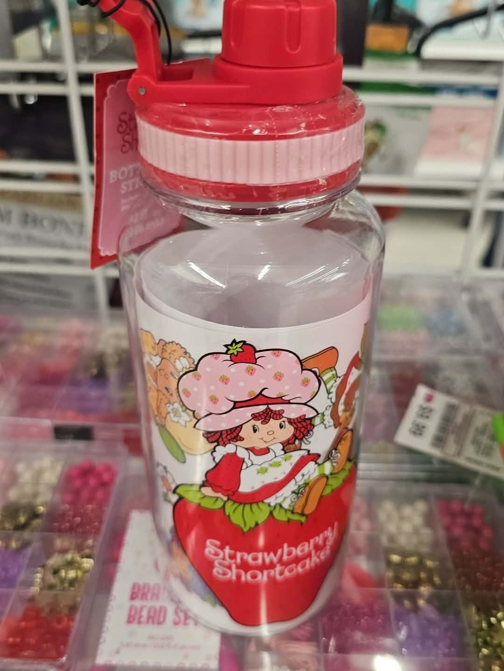 Strawberry Shortcake Pink Water Bottle - Girls Bath & Body Accessory